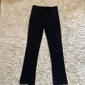 Black pants with slit